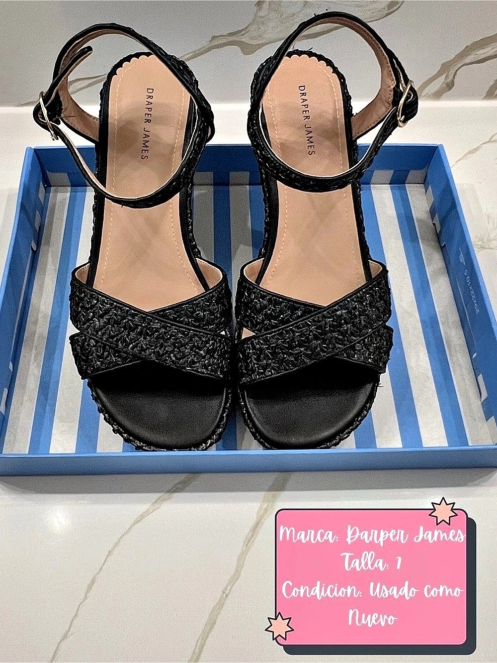 Draper James Espadrille Wedge Sandal Black